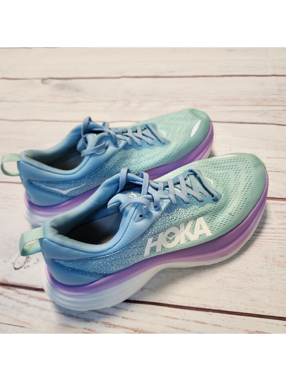 Hoka Bondi 8 Women's Running Shoes Size 9.5B Blue Purple - Picture 11 of 12